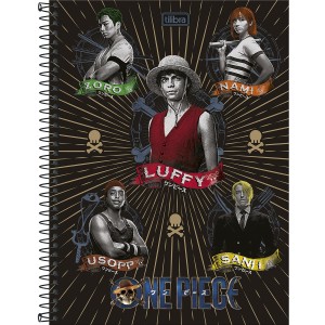 Caderno 10 Matérias Universitário Espiral One Piece Netflix - Tilibra