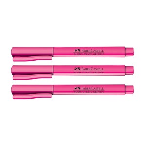 Kit Marca-Texto Grifpen Rosa Neon c/ 3 Unidades - Faber-Castell