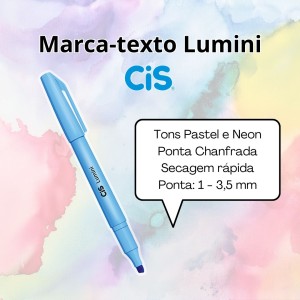 Caneta Marca-Texto Lumini Azul Neon - Cis