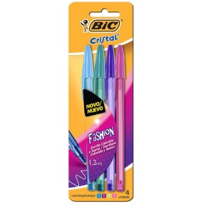 Caneta Bic Cristal Fashion 4 Cores Esferográfica 1.2 mm