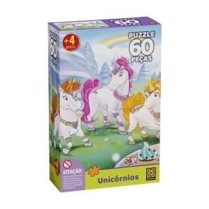 Quebra-cabeça 60 peças Unicórnios - Grow