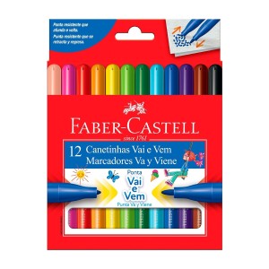Canetinha Vai e Vem 12 cores - Faber-Castell