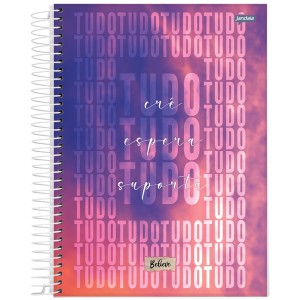 Caderno 10 Matérias Universitário Espiral Believe - Jandaia