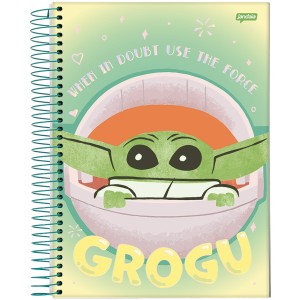 Caderno 10 Matérias Universitário Espiral Grogu - Jandaia