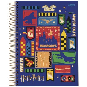 Caderno 10 Matérias Universitário Espiral Harry Potter - Jandaia
