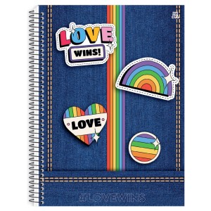 Caderno 10 Matérias Universitário Espiral #LoveWins - Animativa