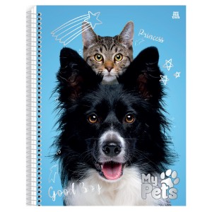 Caderno 10 Matérias Universitário Espiral My Pets - Animativa