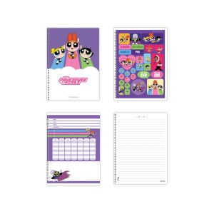 Caderno 10 Matérias Universitário Espiral Meninas Superpoderosas - Animativa