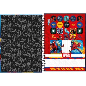 Caderno 10 Matérias Universitário Espiral Spider-Man Connect - Tilibra