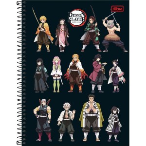Caderno 10 Matérias Universitário Espiral Demon Slayer - Tilibra