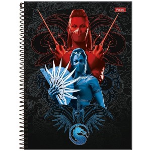 Caderno 10 Matérias Universitário Espiral Mortal Kombat - Foroni