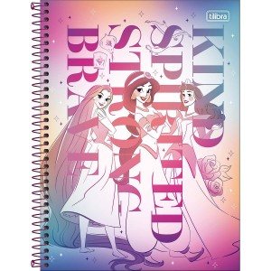 Caderno 1 Matéria Universitário Espiral Princesas - Tilibra