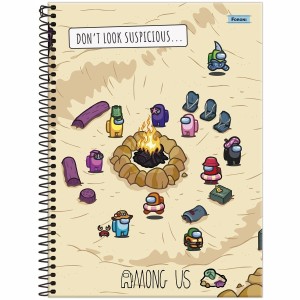 Caderno 10 Matérias Universitário Espiral Among Us - Foroni
