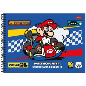 Caderno Super Mario Cartografia e Desenho 80 Folhas - Foroni