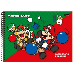 Caderno Super Mario Cartografia e Desenho 80 Folhas - Foroni