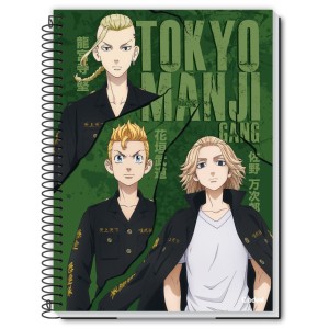 Caderno 10 Matérias Universitário Espiral Tokyo Revengers - Credeal