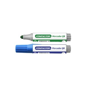 Marcador Quadro Branco Azul Kit c/ 5 Unidades Recarregável - Compactor