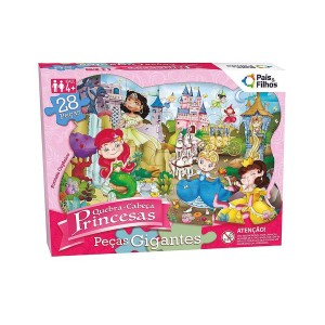 Quebra-cabeça Gigante 28 peças Princesas Bordas Orgânicas - Pais e Filhos