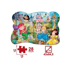 Quebra-cabeça Gigante 28 peças Princesas Bordas Orgânicas - Pais e Filhos