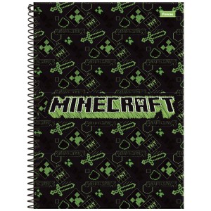 Caderno 1 Matéria Universitário Espiral Minecraft - Foroni