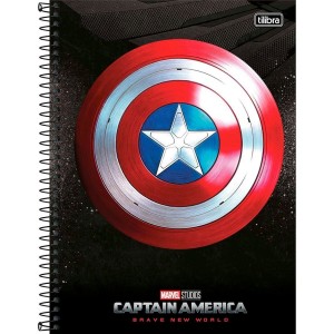 Caderno 10 Matérias Universitário Espiral Capitão América - Tilibra