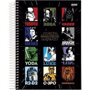 Caderno 10 Matérias Universitário Espiral Star Wars - Jandaia