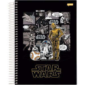 Caderno 10 Matérias Universitário Espiral Star Wars - Jandaia