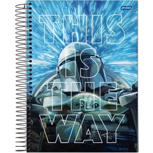 Caderno 10 Matérias Universitário Espiral Star Wars The Mandalorian - Jandaia