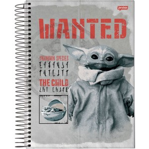 Caderno 10 Matérias Universitário Espiral Star Wars The Mandalorian - Jandaia