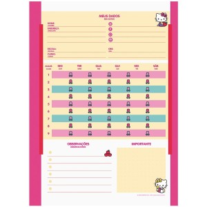 Caderno 1 Matéria Universitário Espiral Hello Kitty - Jandaia