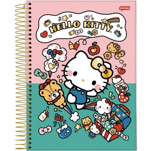 Caderno 1 Matéria Universitário Espiral Hello Kitty - Jandaia