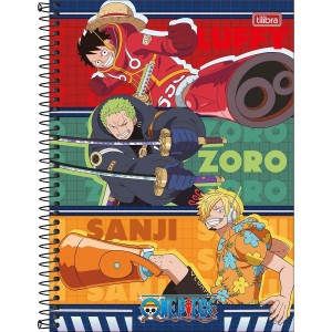 Caderno 10 Matérias Universitário Espiral One Piece - Tilibra