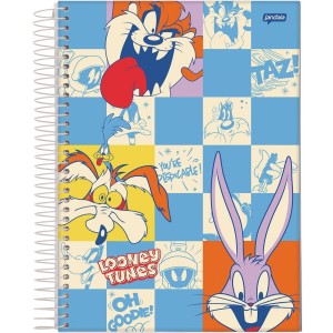 Caderno 10 Matérias Universitário Espiral Looney Tunes - Jandaia
