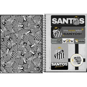 Caderno 10 Matérias Universitário Espiral Santos FC - Tilibra