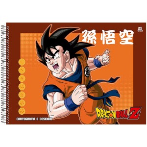 Caderno Dragon Ball Z Cartografia e Desenho 60 Folhas Espiral - Animativa