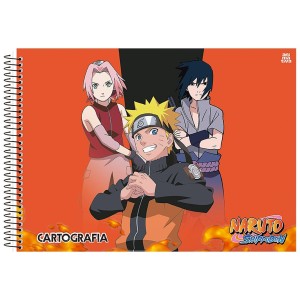 Caderno Naruto Cartografia e Desenho 60 folhas Espiral - Animativa