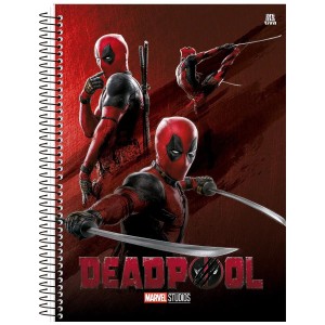 Caderno 1 Matéria Universitário Espiral Deadpool - Animativa