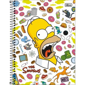 Caderno 10 Matérias Universitário Espiral Simpsons - Tilibra
