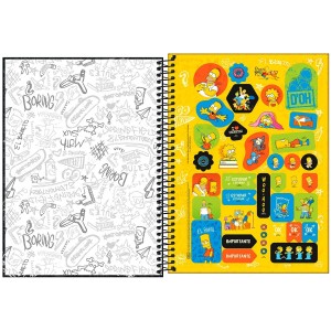 Caderno 10 Matérias Universitário Espiral Simpsons - Tilibra