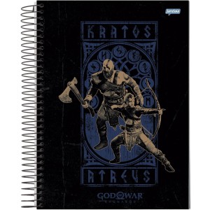 Caderno 1 Matéria Universitário Espiral God Of War Ragnarok - Jandaia