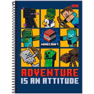 Caderno 1 Matéria Universitário Espiral Minecraft - Foroni