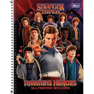 Caderno 10 Matérias Universitário Espiral Stranger Things - Tilibra
