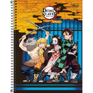 Caderno 1 Matéria Universitário Espiral Demon Slayer - Tilibra