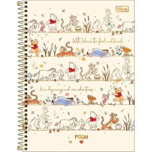 Caderno 10 Matérias Universitário Espiral Pooh - Tilibra