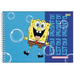 Caderno Bob Esponja Cartografia e Desenho 80 folhas - Jandaia