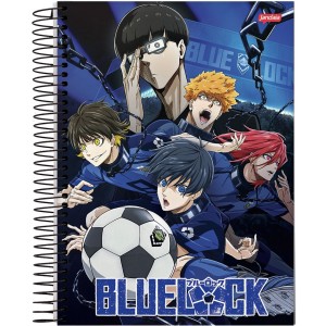 Caderno 10 Matérias Universitário Espiral Blue Lock - Jandaia