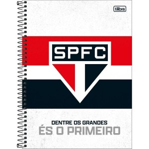Caderno 16 Matérias Universitário Espiral São Paulo FC - Tilibra