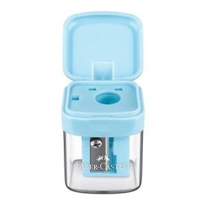 Apontador Com Depósito MiniBox Faber-Castell - Azul Pastel