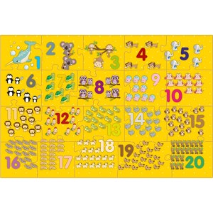 Montando Os Números - Quebra-cabeça 1 ao 20 - 20 Peças - Brincadeira de Criança