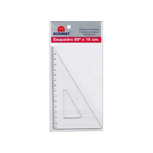 Esquadro Escolar Acrílico 30º X 60º (16CM) - Acrimet